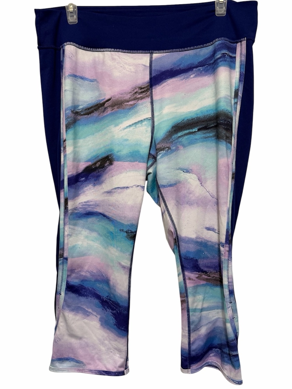 tek gear Navy Multicolor Marble Print Capris 2X